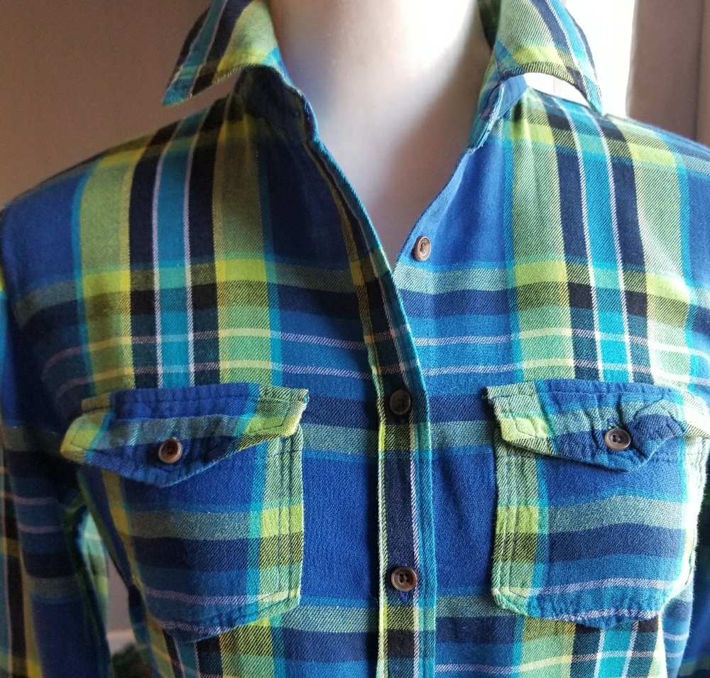 Plaid button down shirt